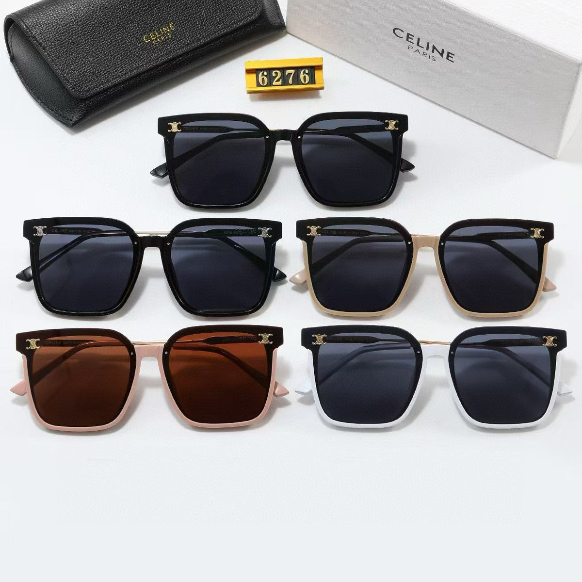 2026 5 Colors Fashion Metal Temple Sunglasses  6276