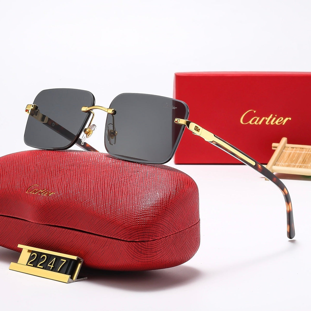 2025 5 colors new frameless plain sunglasses 2246
