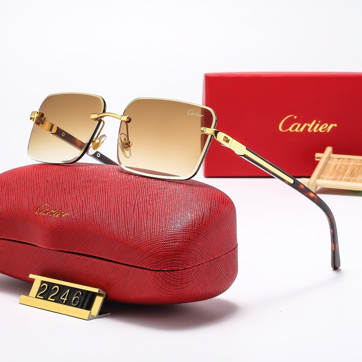 2025 5 colors new frameless plain sunglasses 2246