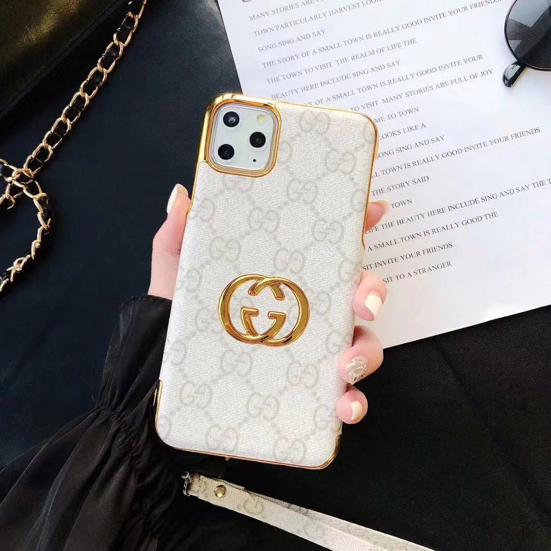 Fashion Electroplated Gold Edge Case