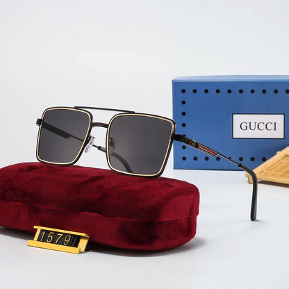 2026 Stylish Striped Metal Frame Sunglasses