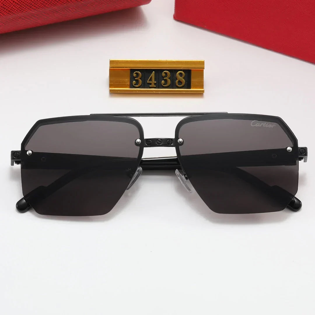 2026 4 color fashion half-rim diamond-shaped lens polarized sunglasses