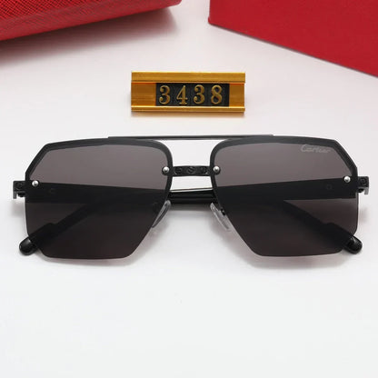 2026 4 color fashion half-rim diamond-shaped lens polarized sunglasses