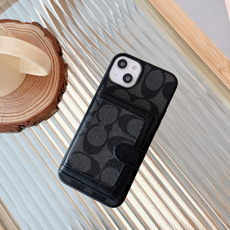 Classic iPhone Case With Wallet And Crossbody Strap Black -XK240402