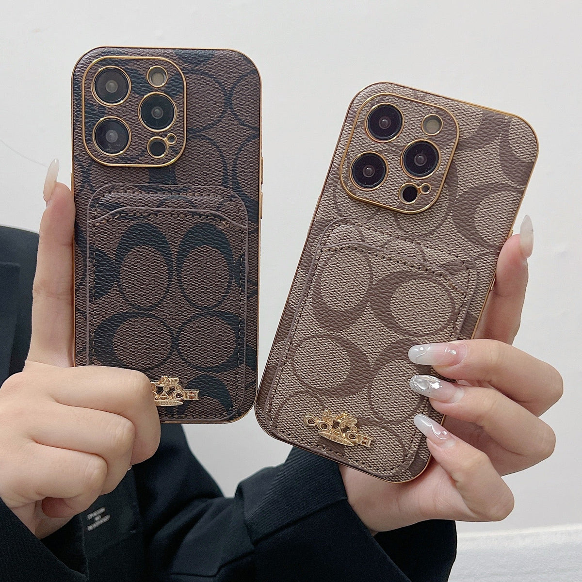 Classic iPhone Case With Card Holder Brown -KB241651