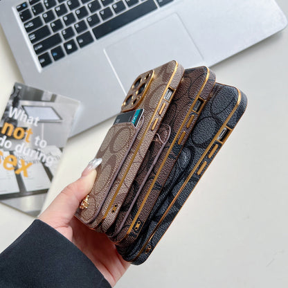 Classic iPhone Case With Card Holder Brown -KB241651