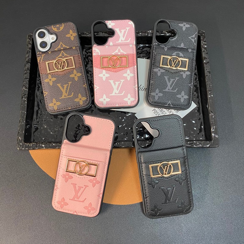 Lou Card Bag Gold Logo iPhone Case