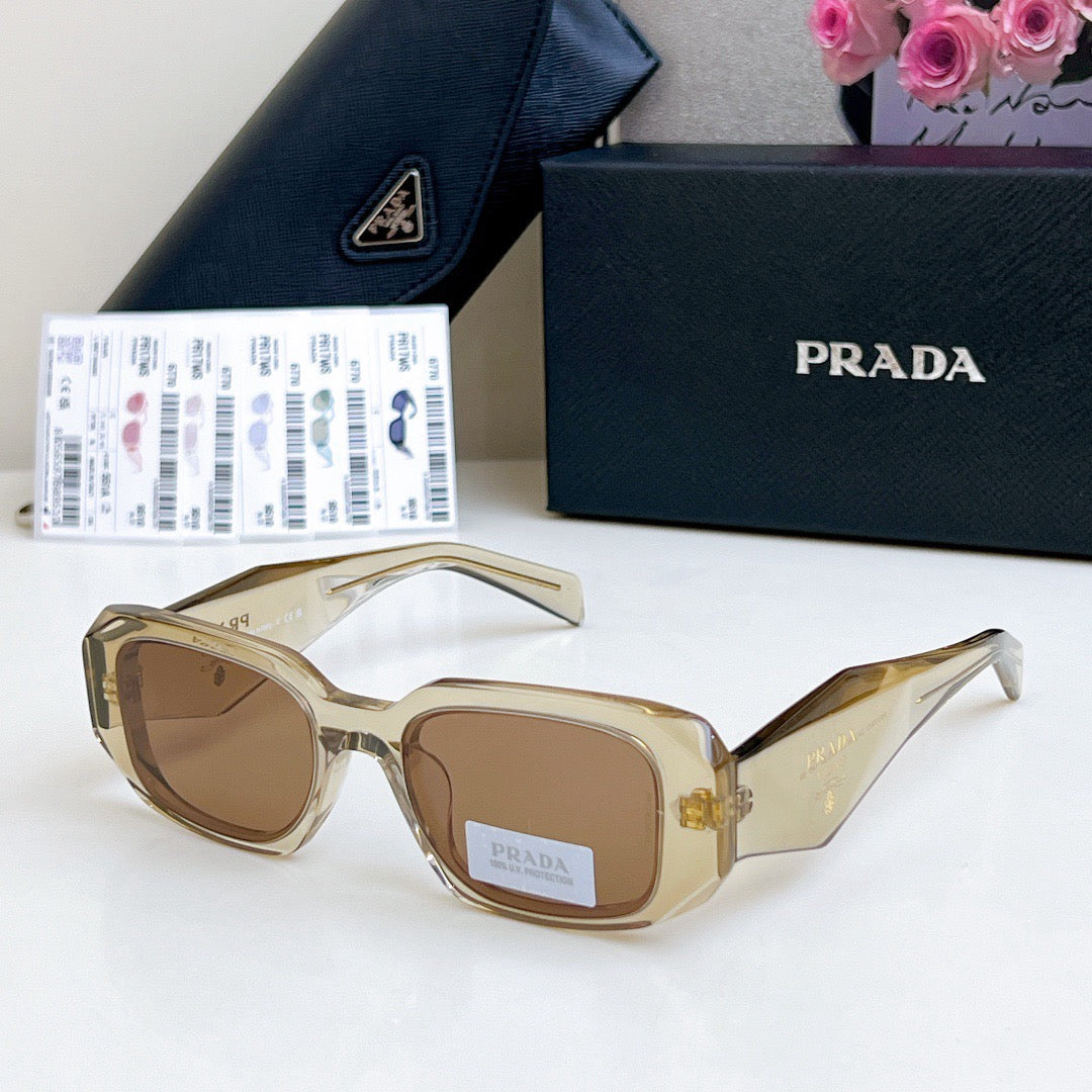 2024 Triangle logo rectangular cut anti-glare sunglasses