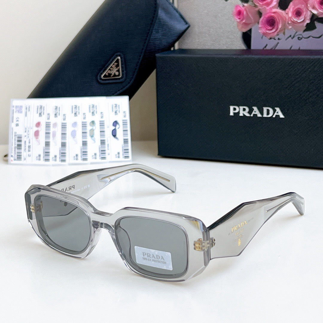 2024 Triangle logo rectangular cut anti-glare sunglasses