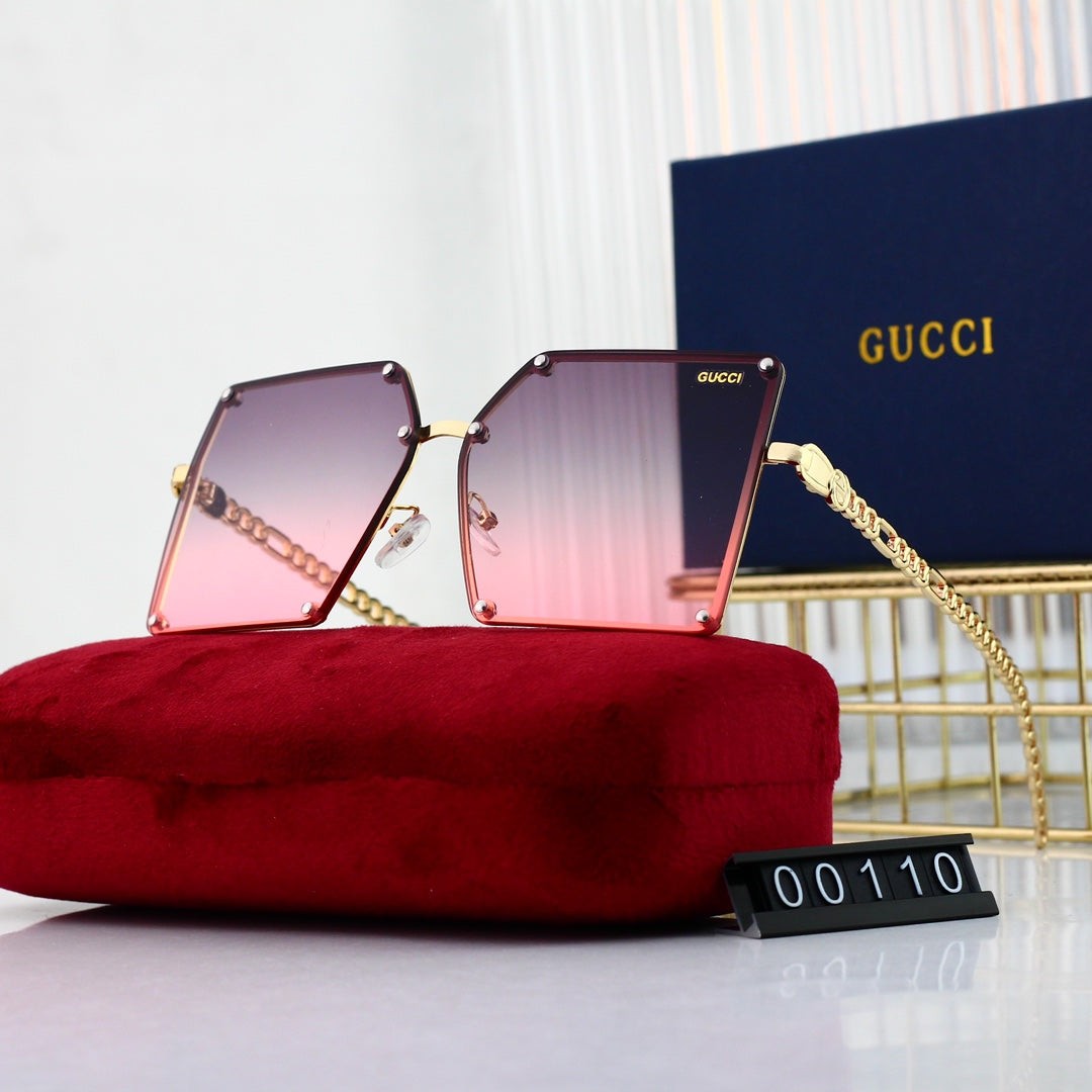 2026 6-color square popular high-definition lens metal sunglasses 00110