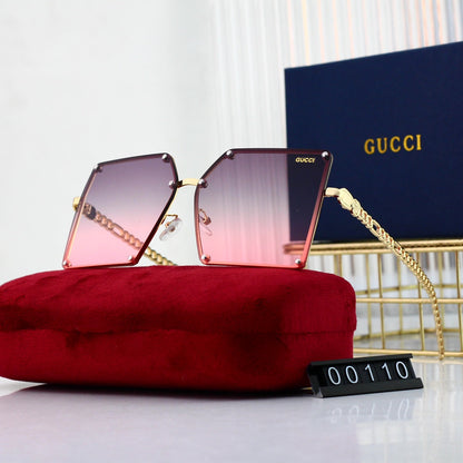 2026 6-color square popular high-definition lens metal sunglasses 00110