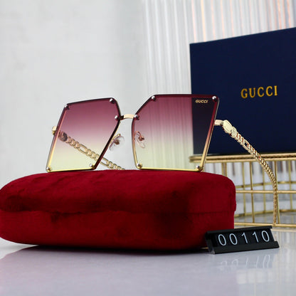 2026 6-color square popular high-definition lens metal sunglasses 00110