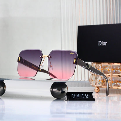 2026 Half Frame Square Gradient Sunglasses