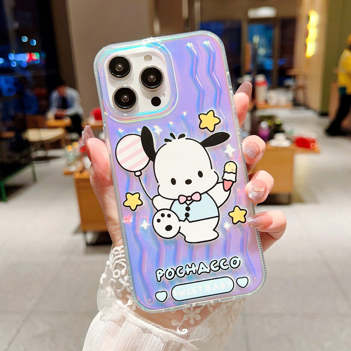 Laser wave pattern cute cartoon case