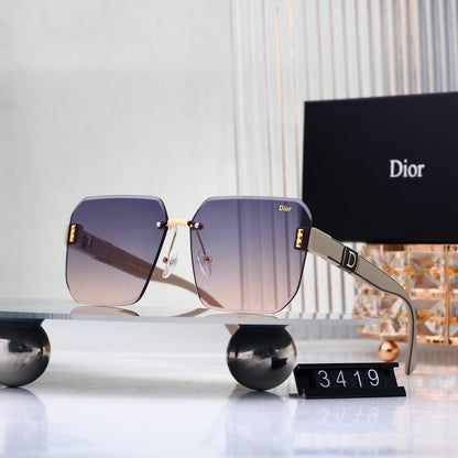 2026 Half Frame Square Gradient Sunglasses