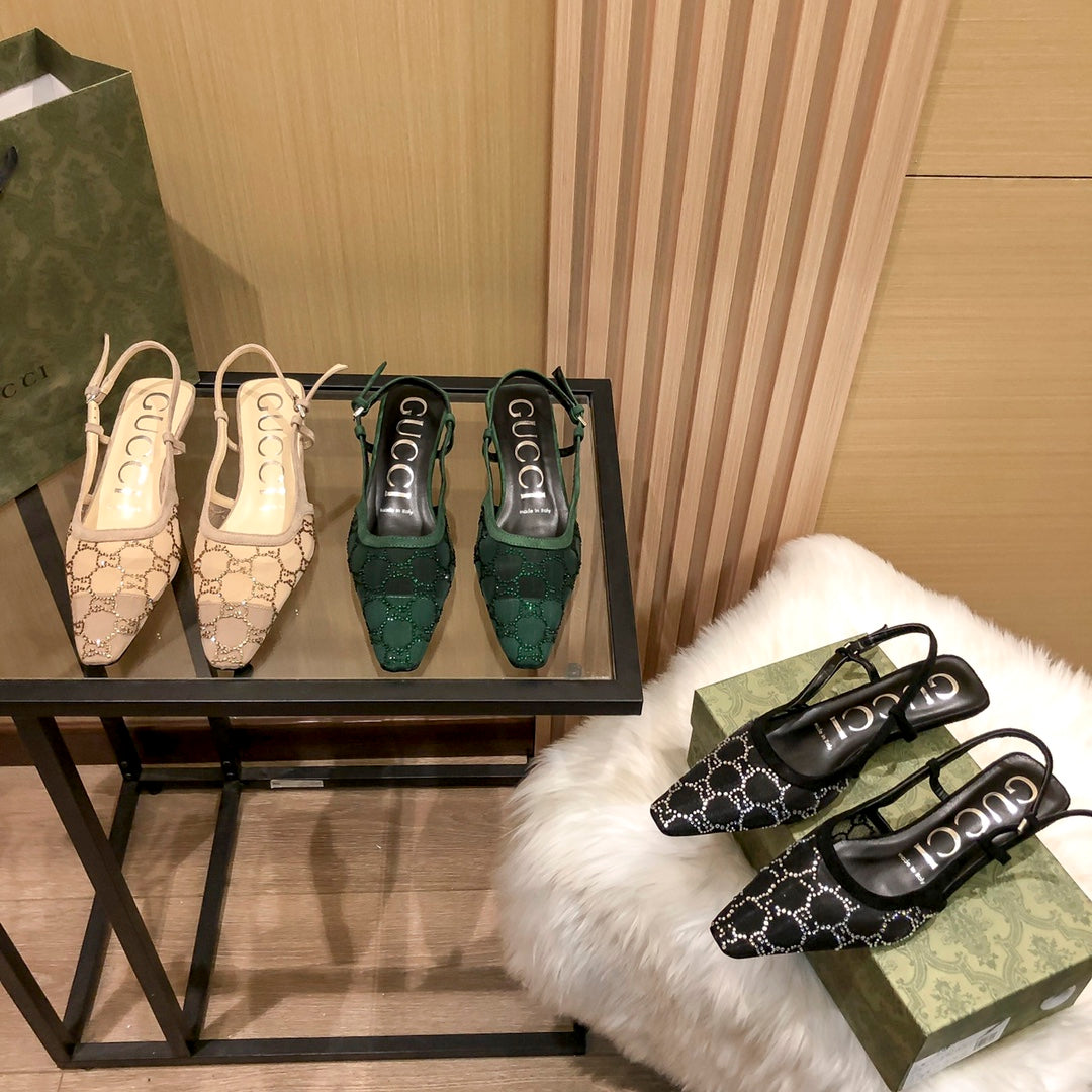 Diamond G Back Strap Mesh Sandals