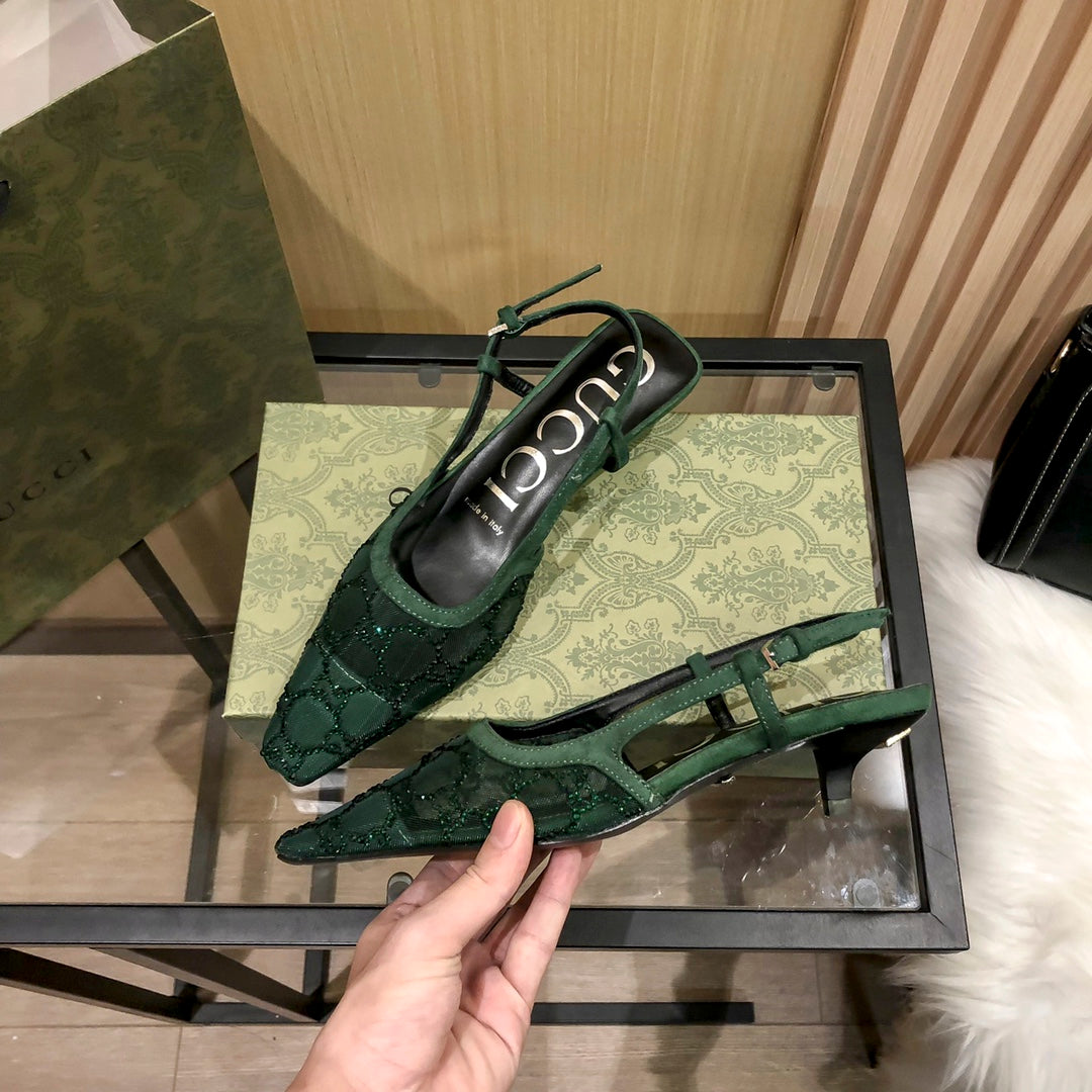 Diamond G Back Strap Mesh Sandals