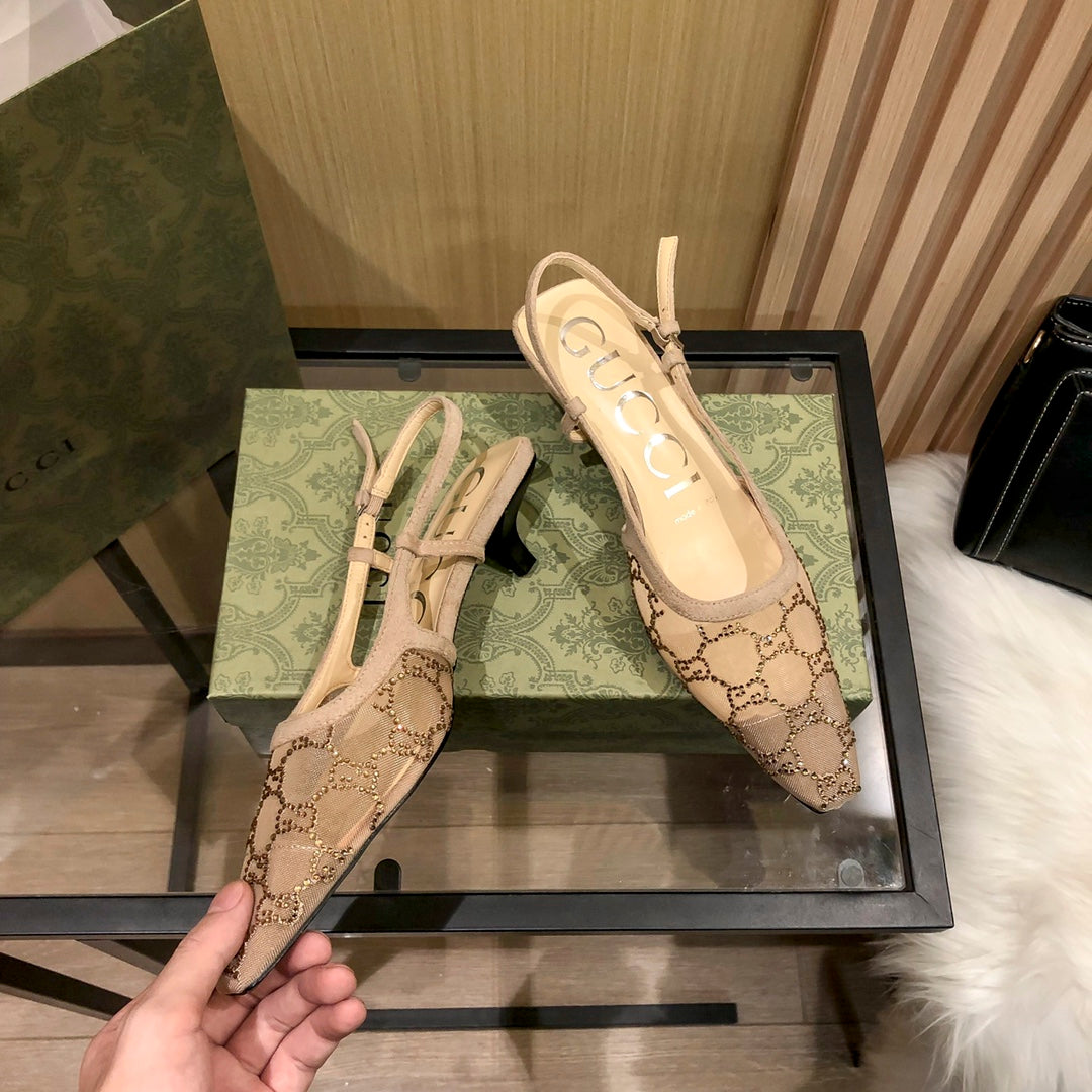 Diamond G Back Strap Mesh Sandals