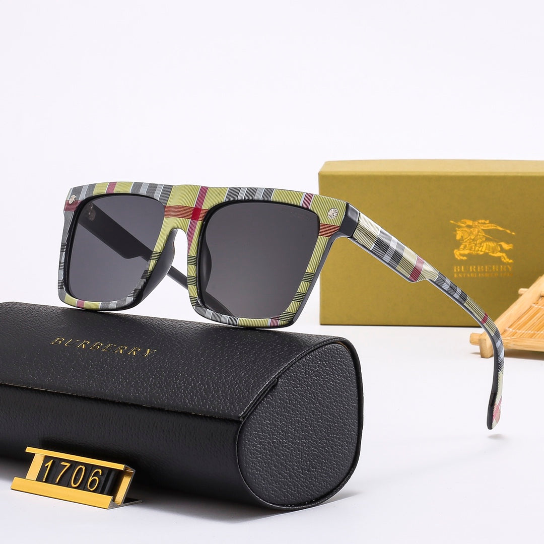 2025 Square Plaid Vintage Sunglasses