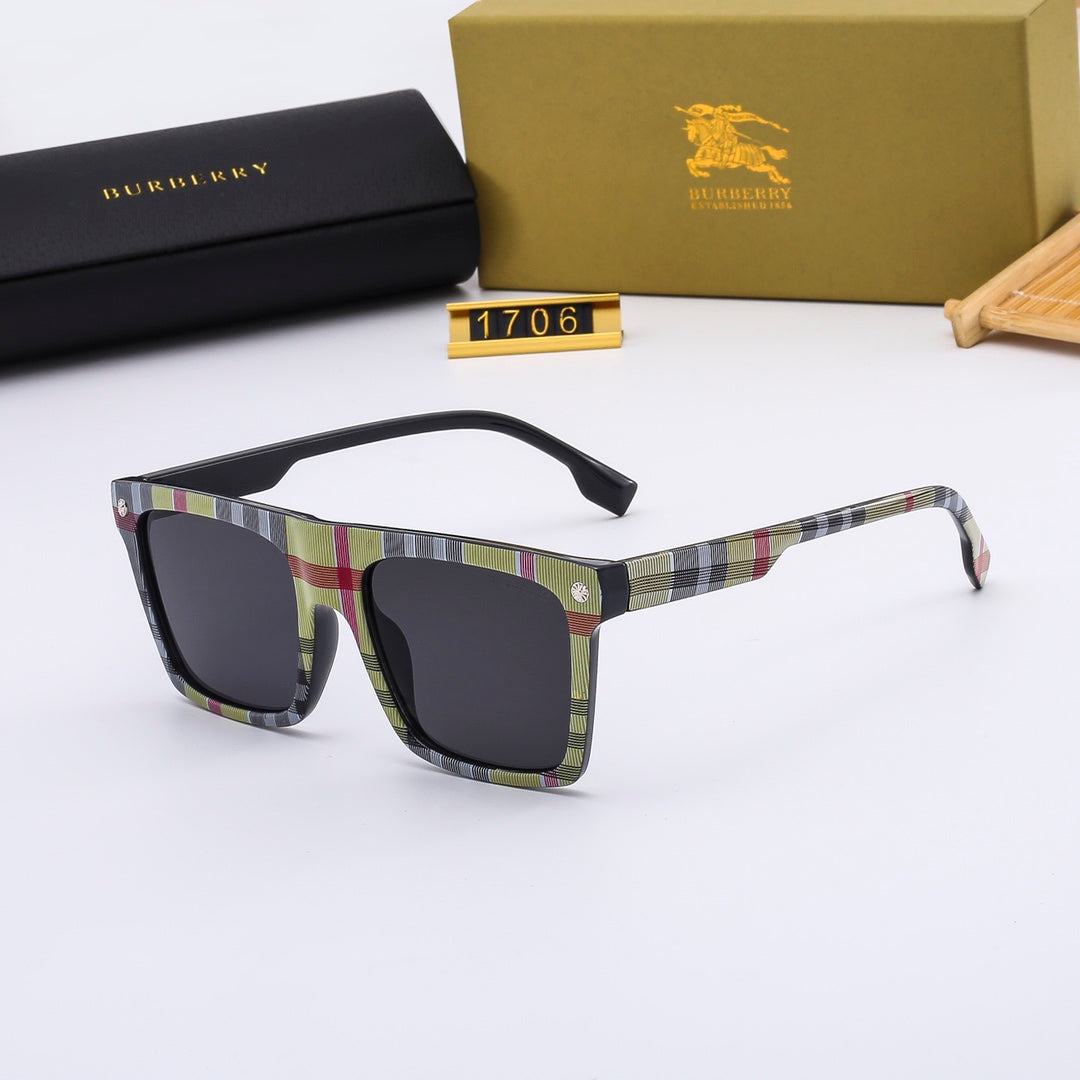 2025 Square Plaid Vintage Sunglasses