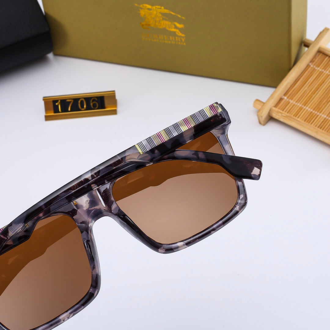 2025 Square Plaid Vintage Sunglasses