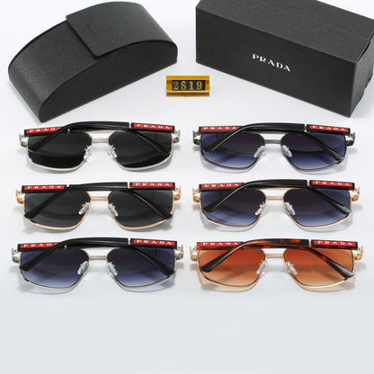2026 Square Double Bridge Metal Sunglasses