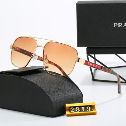 2026 Square Double Bridge Metal Sunglasses