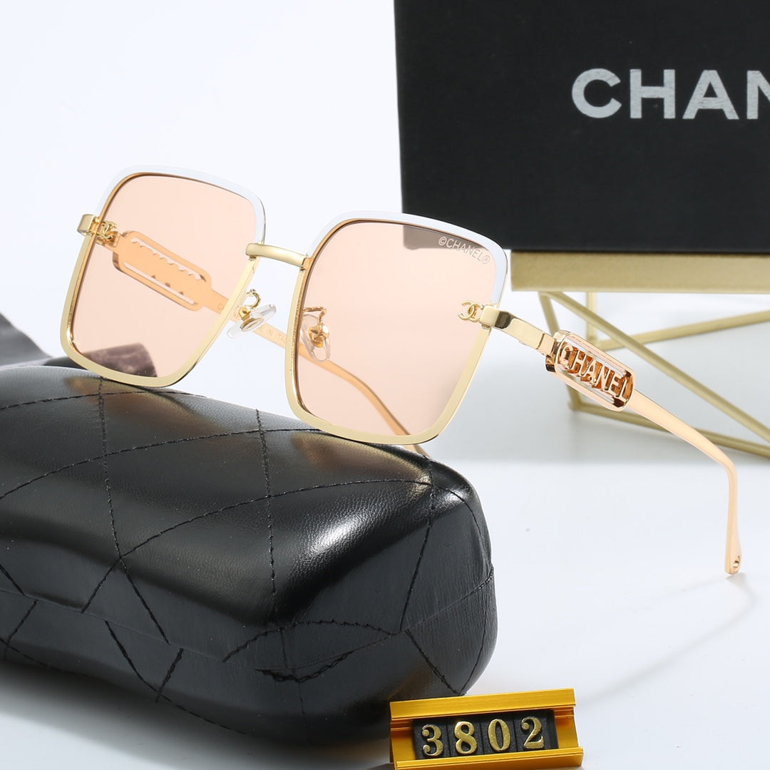 2024 Fashion Woman's Metal Letters Sunglasses