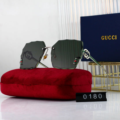 2024 Metal Logo Frameless HD Sunglasses