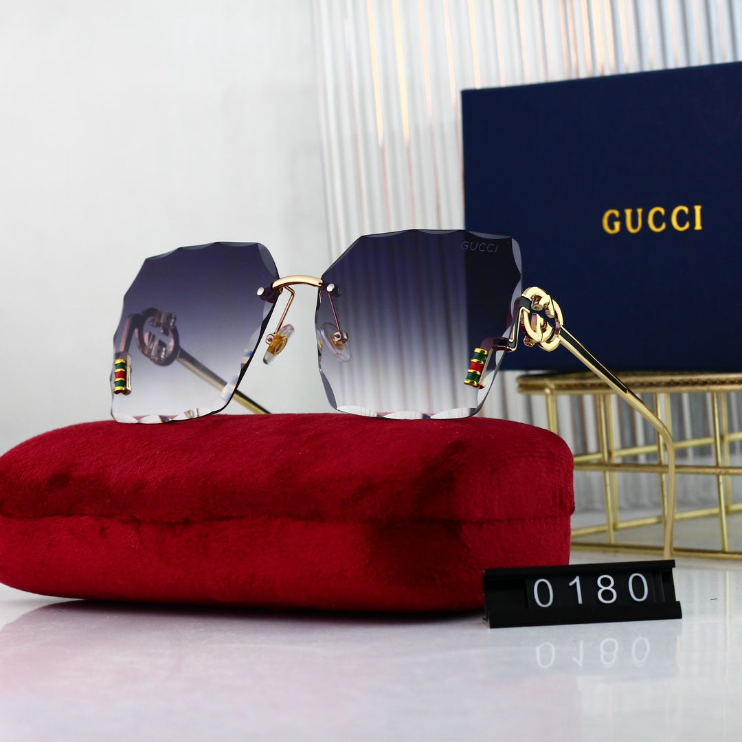 2024 Metal Logo Frameless HD Sunglasses