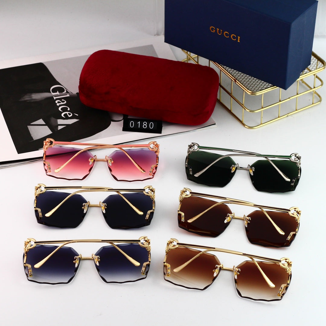 2024 Metal Logo Frameless HD Sunglasses