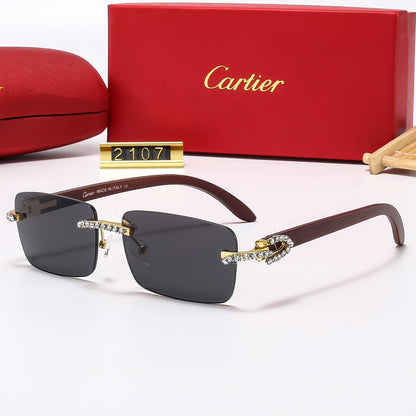 2026 6 Colors Diamond Frameless Sunglasses 2107