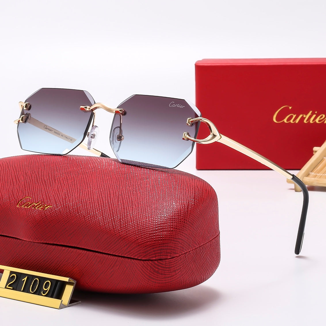 2024 5 ColorsFashion Frameless Sunglasses2109