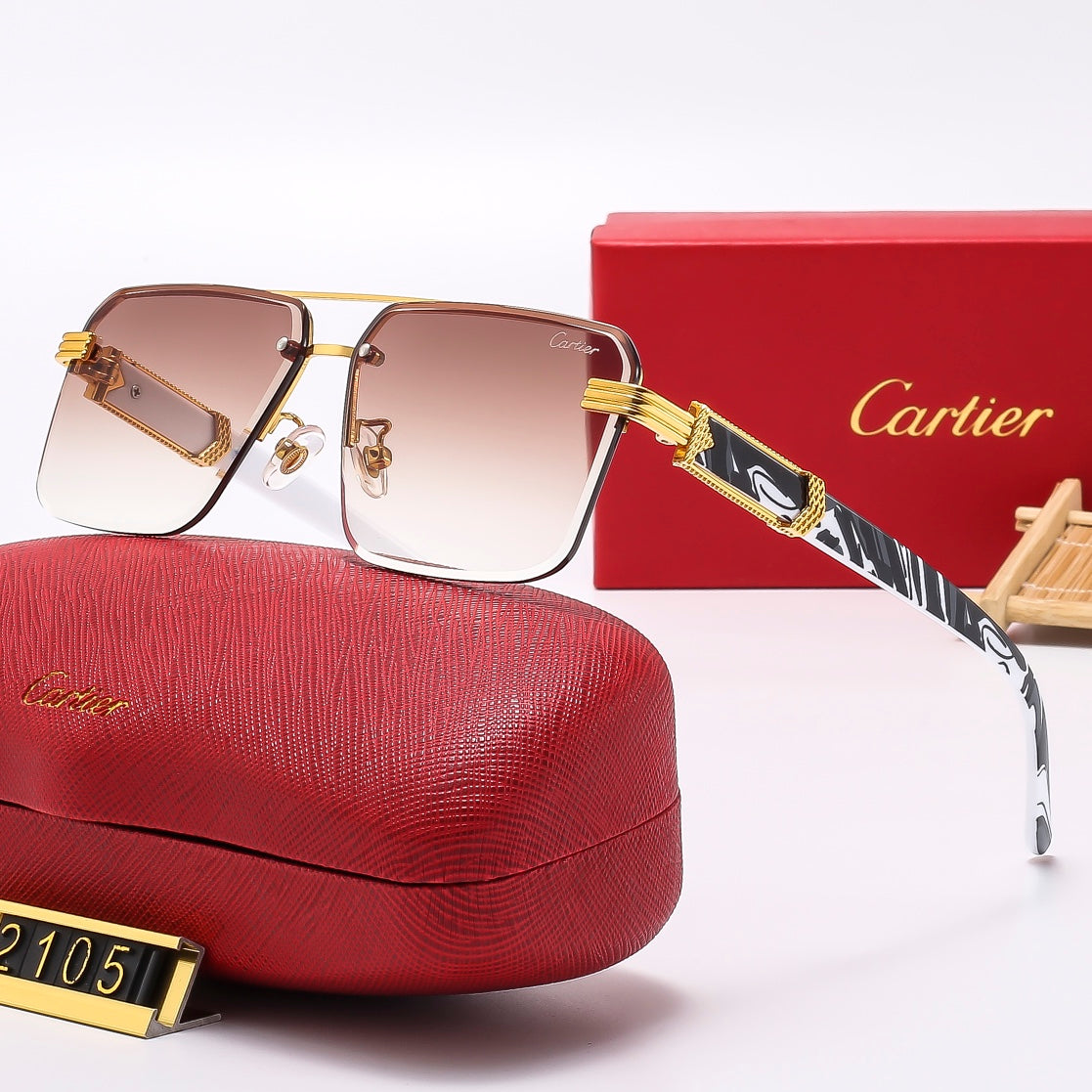 2026 Square stylish frameless sunglasses 2105