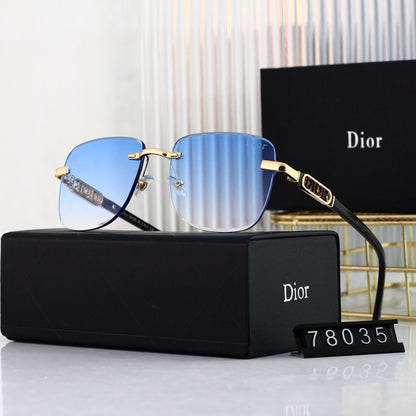 2026 Fashionable Metal Letters Frameless Sunglasses