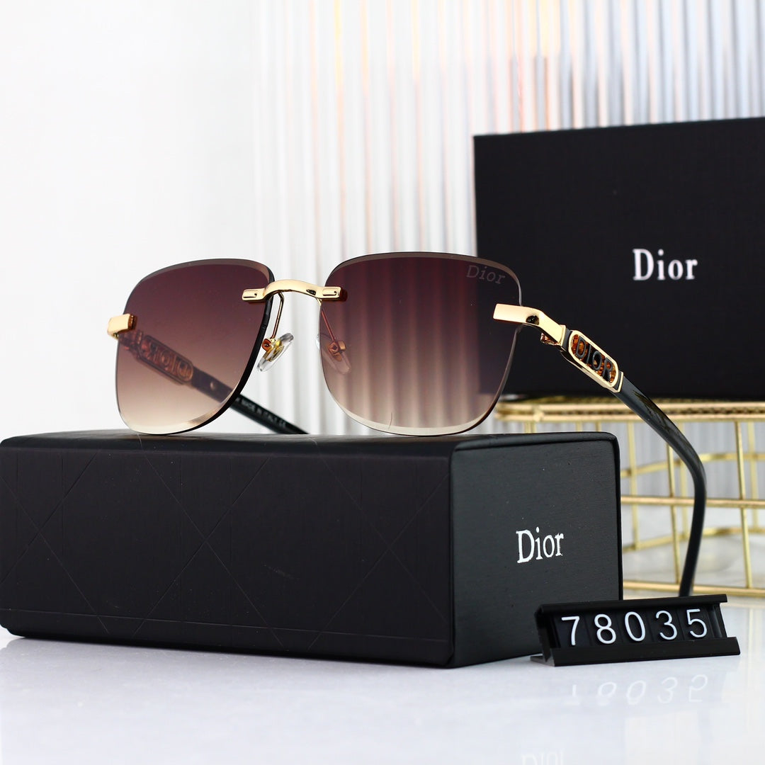 2026 Fashionable Metal Letters Frameless Sunglasses