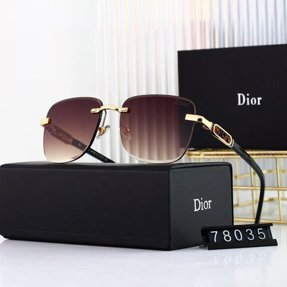 2026 Fashionable Metal Letters Frameless Sunglasses