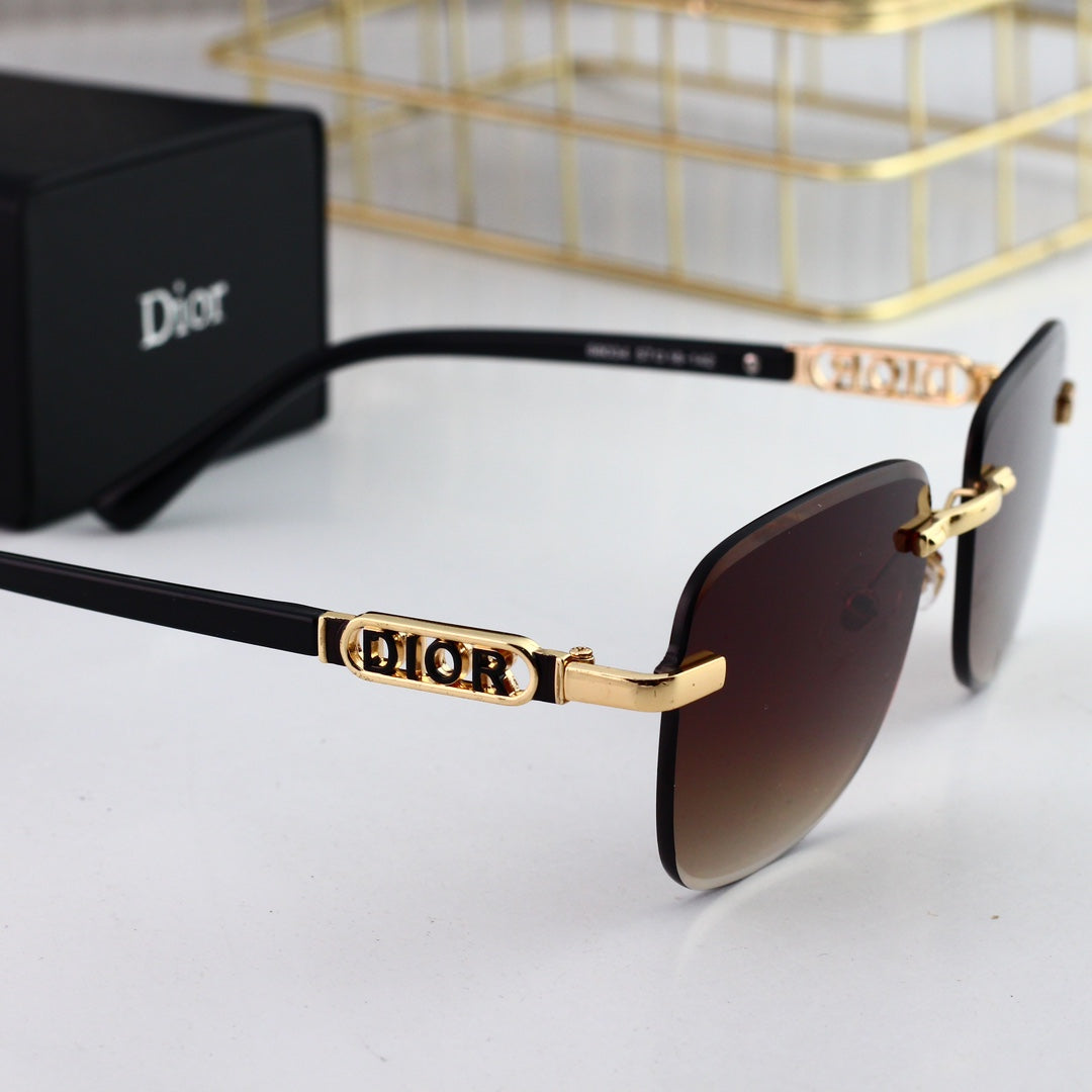 2026 Fashionable Metal Letters Frameless Sunglasses