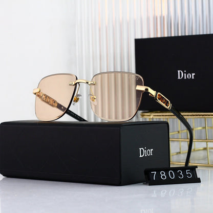 2026 Fashionable Metal Letters Frameless Sunglasses