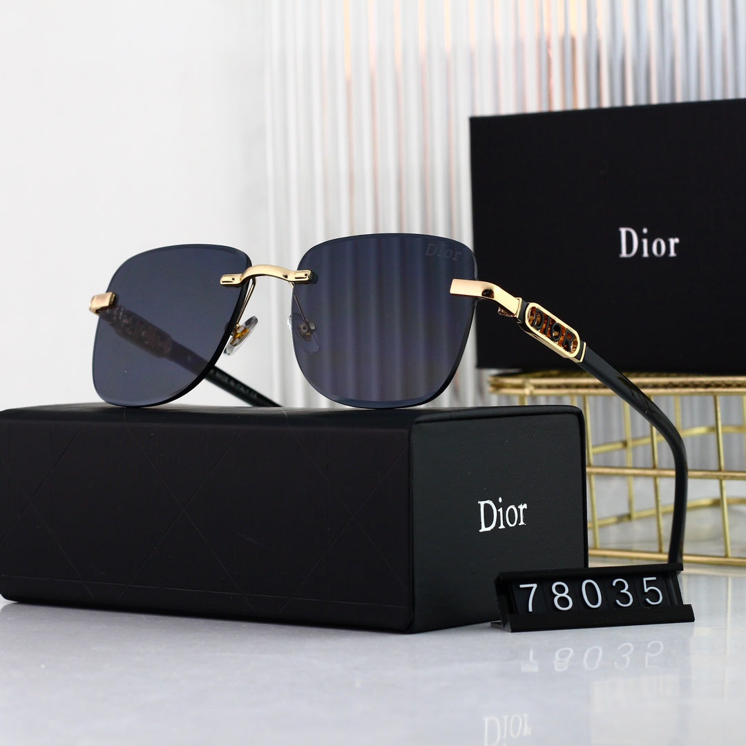 2026 Fashionable Metal Letters Frameless Sunglasses