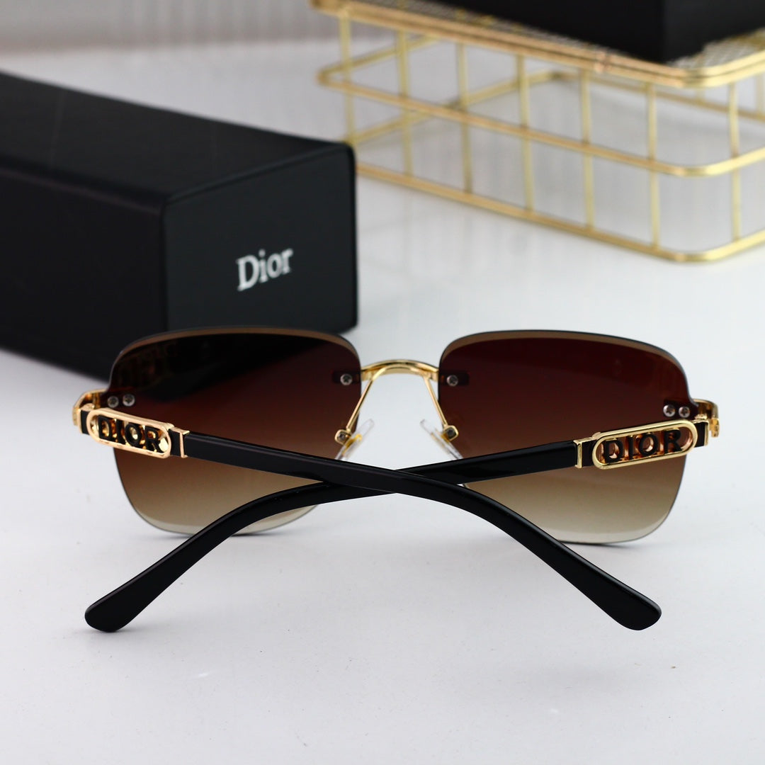 2026 Fashionable Metal Letters Frameless Sunglasses