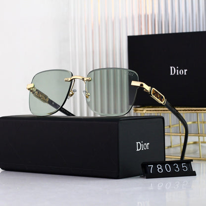 2026 Fashionable Metal Letters Frameless Sunglasses