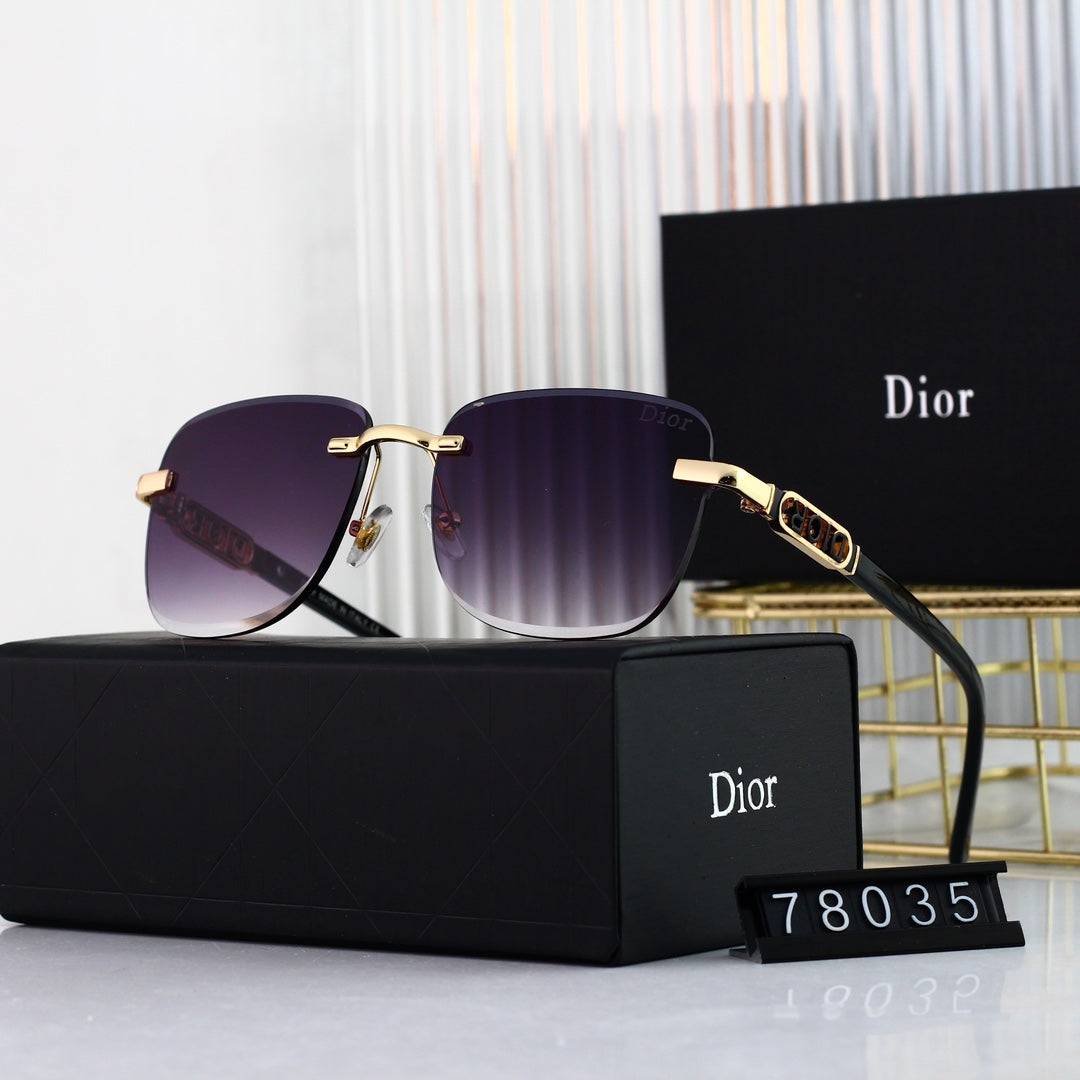 2026 Fashionable Metal Letters Frameless Sunglasses