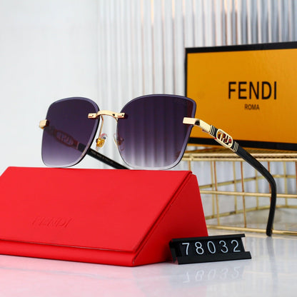2025 Fashionable Metal Interlocking F Frame Sunglasses