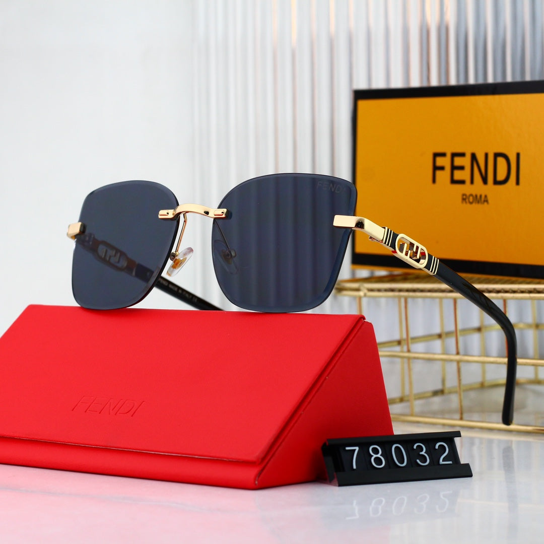 2025 Fashionable Metal Interlocking F Frame Sunglasses