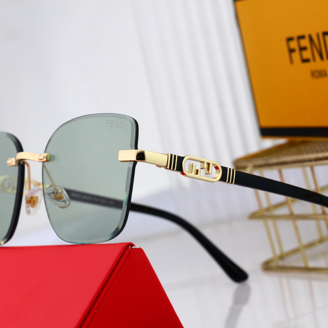 2025 Fashionable Metal Interlocking F Frame Sunglasses