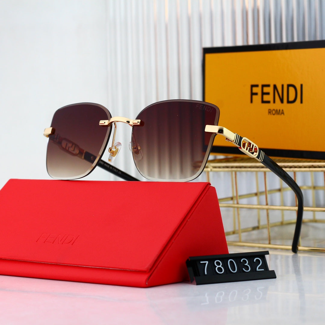 2025 Fashionable Metal Interlocking F Frame Sunglasses