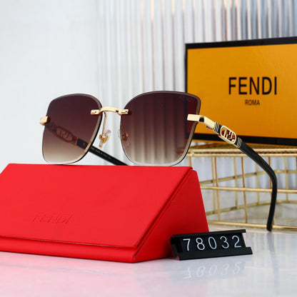 2025 Fashionable Metal Interlocking F Frame Sunglasses
