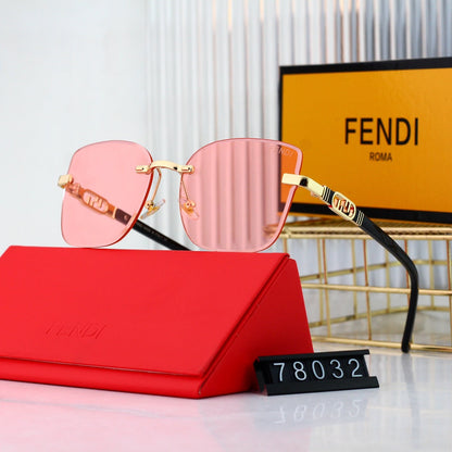 2025 Fashionable Metal Interlocking F Frame Sunglasses