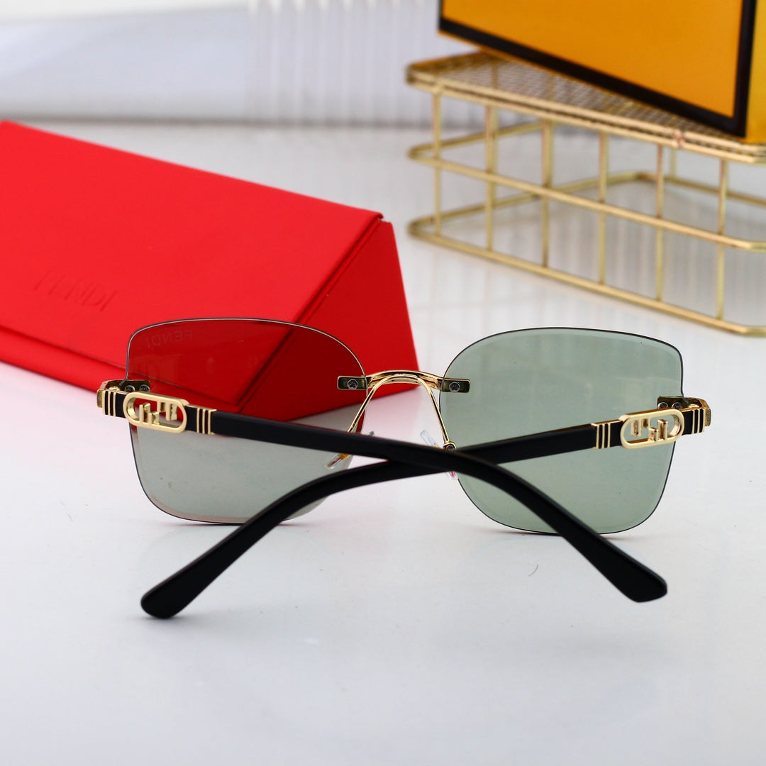 2025 Fashionable Metal Interlocking F Frame Sunglasses